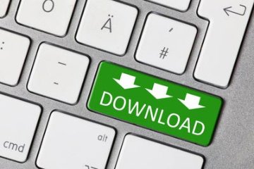 Hier sehen Sie eine Tastatur mit der Taste Download, die besonders hervorgehoben ist