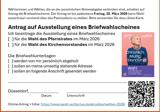 Antrag Briefwahl per Online-Postkarte