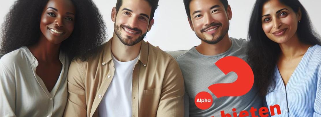 Vier sitzende Personen